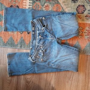 Miss Me Jeans JP6080B Rose Rhinestones